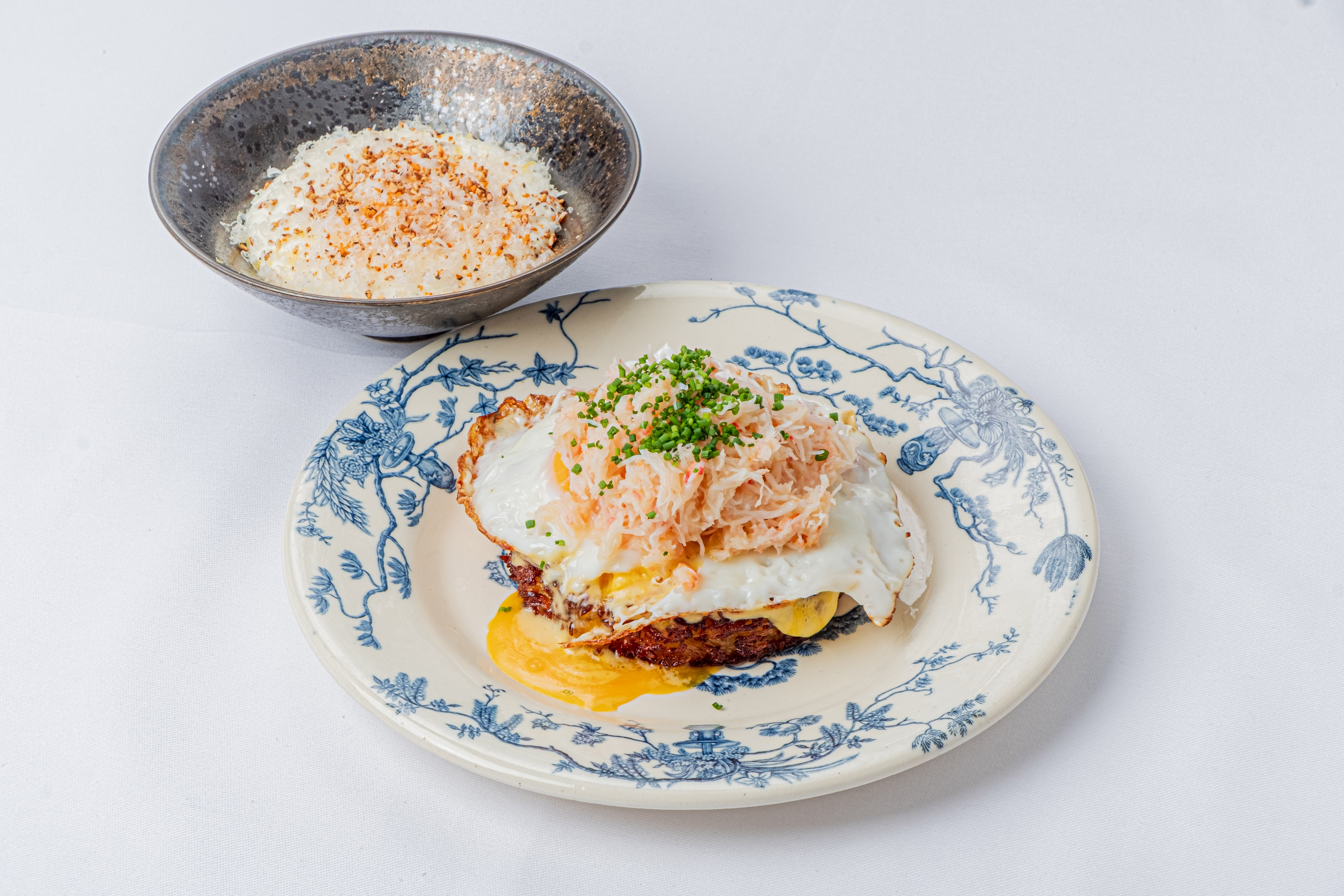 Картофельный драник, мясо краба